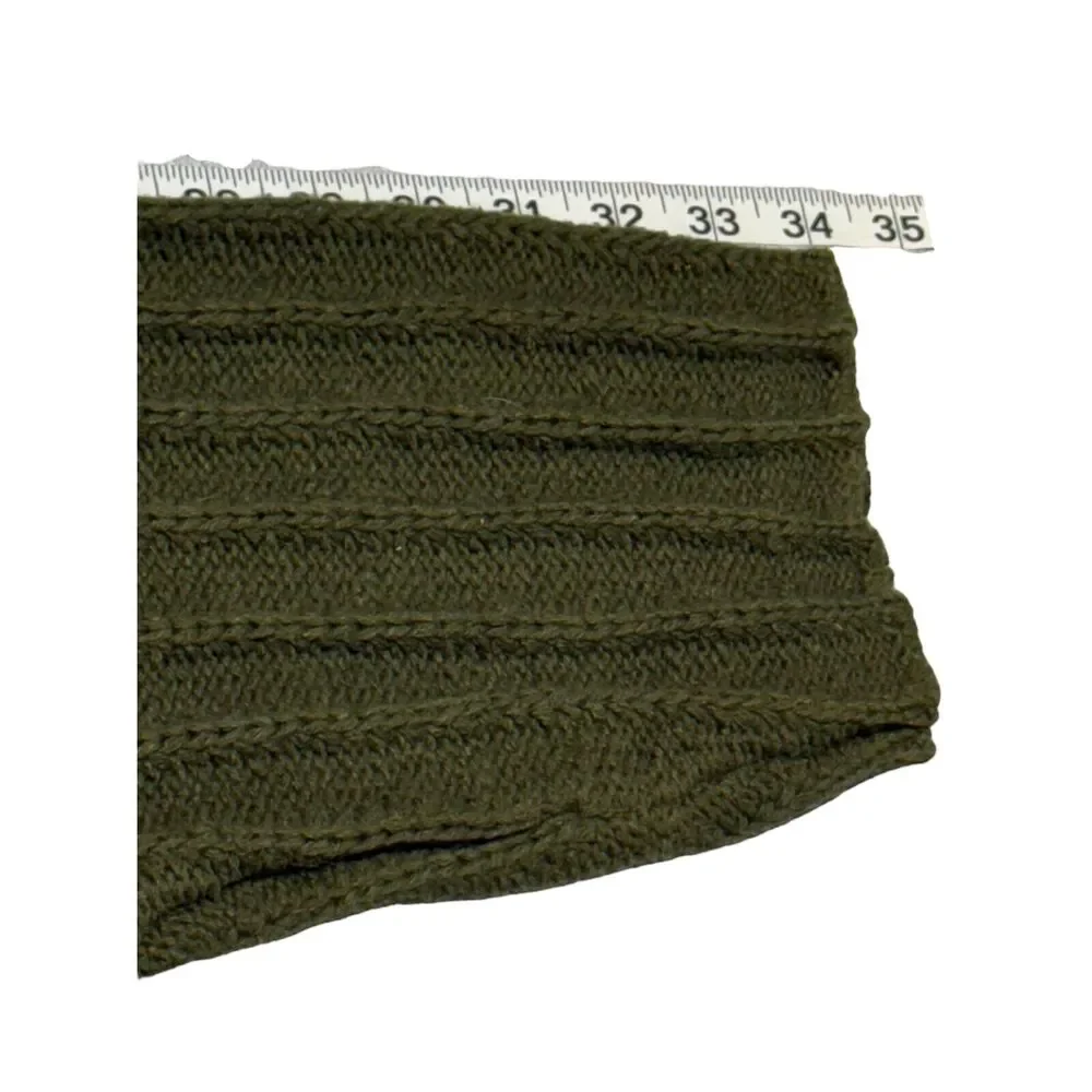 Diana Marco Sweater Women's 22/24 Olive Green Ramie Knit Round Neck Long Sleeve - Picture 6 of 7